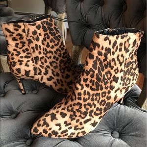 Kitten heel Leopard booties